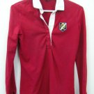 TOMMY HILFIGER RED SHIRT TOP SIZE XS LONG SLEEVE COLLAR WHITE TRIM VINTAGE