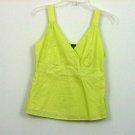 GAP YELLOW GREEN CROSSOVER COTTON TANK TOP SHIRT SIZE SMALL WOMENS