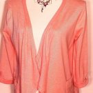 ANN TAYLOR LOFT PEACH STRIPED WRAP JACKET COVER TOP SIZE SMALL SUMMER