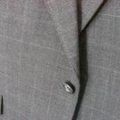 MENS TAILORED GREY SUIT PALM BEACH jacket 44R WOOL PANTS  40x29 subtle stripe
