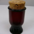 WHEATON N.J. RUBY RED GLASS SPICE  JAR WITH CORK LID 5" VINTAGE RAGE & UNIQUE!