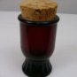 WHEATON N.J. RUBY RED GLASS SPICE JAR WITH CORK LID 5" VINTAGE RAGE & UNIQUE!