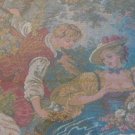 LOT OF 2! VINTAGE ANTIQUE FRAMED FRENCH AUBUSSON WALL TAPESTRY LATE 19TH CENTURY