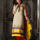 Cream Cotton Salwar Kameez