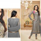 Grey Georgette Straight Salwar Kameez