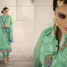 Green Pure Georgette Straight Salwar Kameez