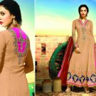 Light Brown Net Partywear Salwar Kameez