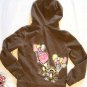 Bobby Jack Brown Jacket  New Monkey Zipper Charm 2 Sided Design Hoodie Small EUC