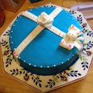 Blue Rose & Bow Cake