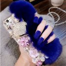 iPhone 7 DIY Furry Fur Bling Rhinestone Crystal Elegant Phone Case Cover