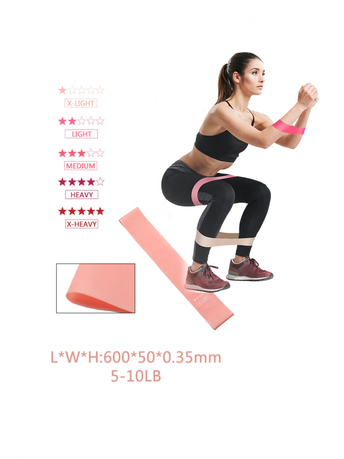 [STYLE: X-LIGHT 5-10 LBS] Exercise Band Fitness Band Training Resistance Quarantine Things to Do