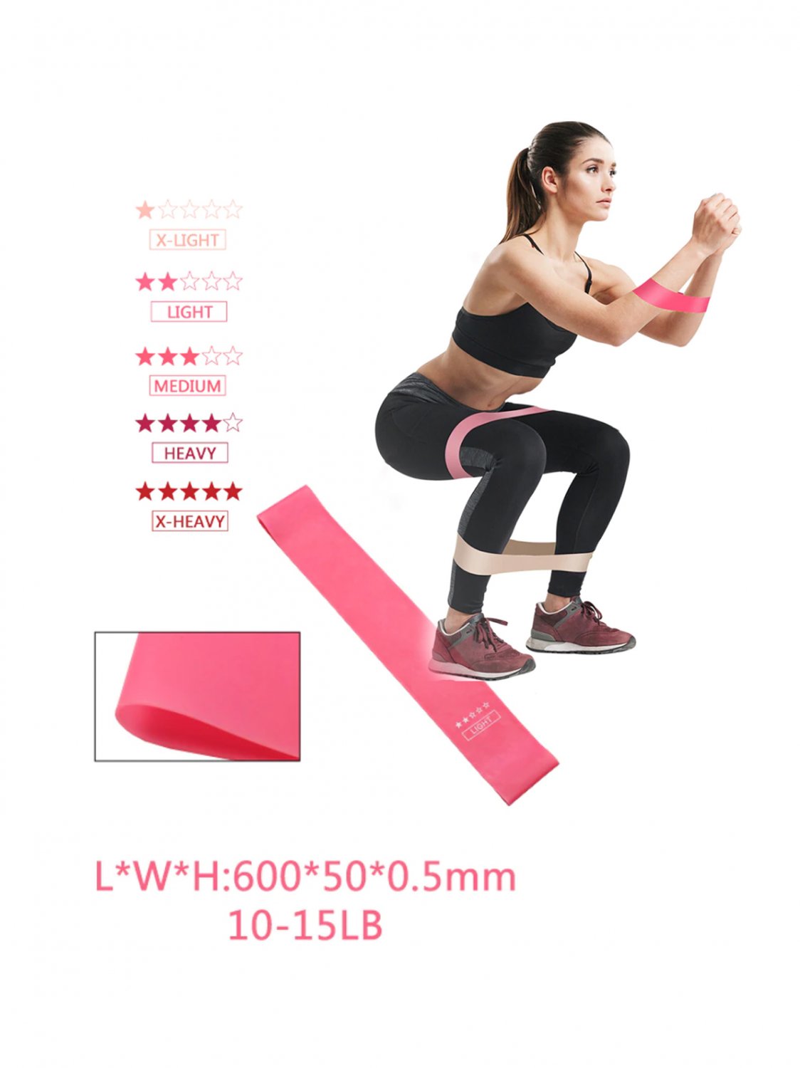 [STYLE: LIGHT 10-15 LBS] Exercise Band Fitness Band Training Resistance Quarantine Things to Do