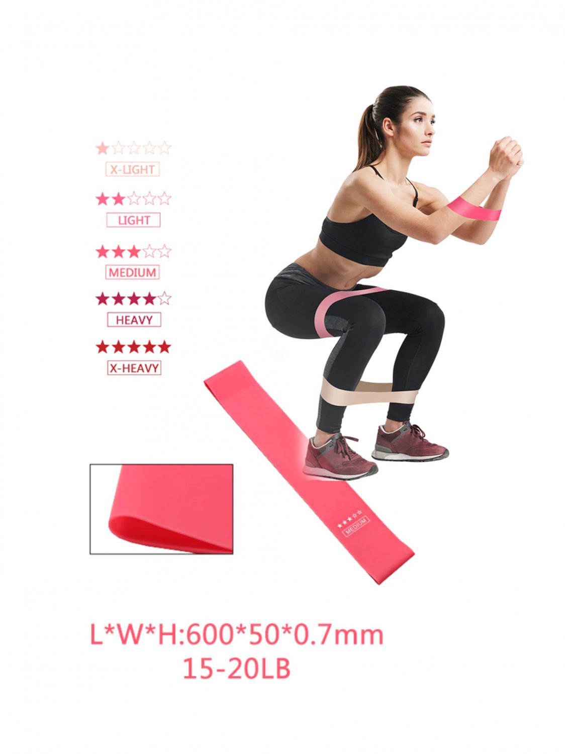 [STYLE: MEDIUM 15-20 LBS] Exercise Band Fitness Band Training Resistance Quarantine Things to Do