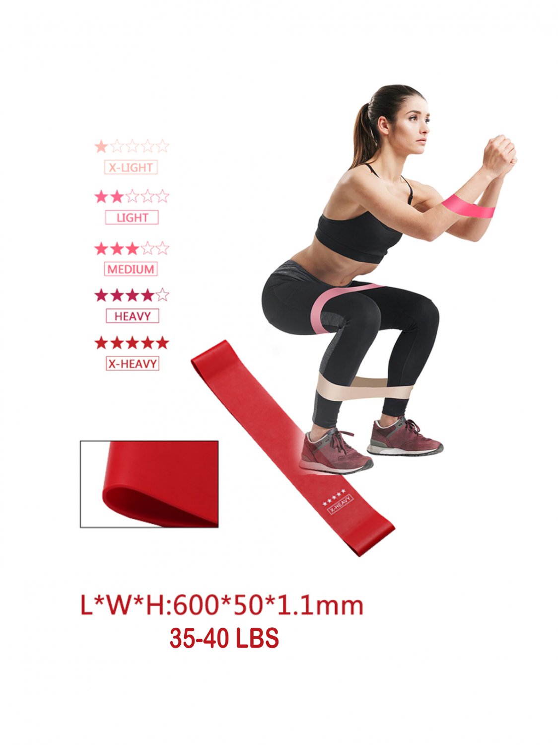 [STYLE: X-HEAVY 35-40 LBS] Exercise Band Fitness Band Training Resistance Quarantine Things to Do