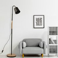 Nordic solid wood lamp remote control led floor lamp