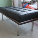 Black Barcelona Short Bench in wooden frame