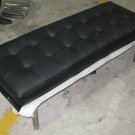 Black Barcelona Short Bench in stainless steel frame