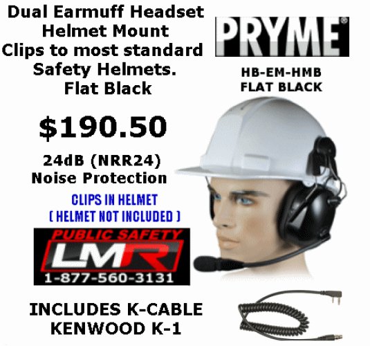 Construction Hard Hat Headset Kenwood TK3230 TK3312 TK2312 NX320 NX220 TK3402
