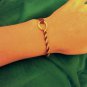 Brass leather wire bracelet twisted antique gold