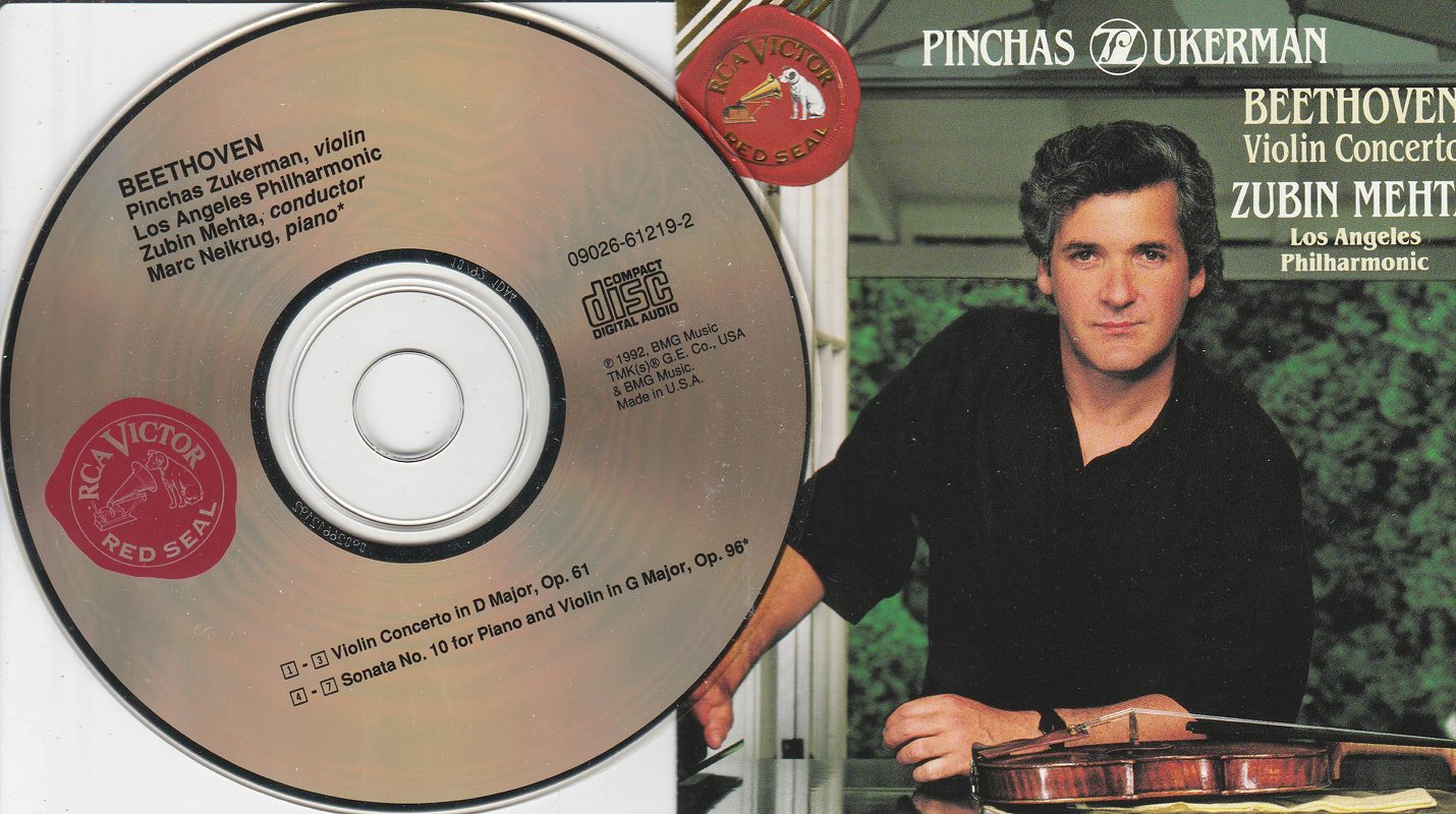 Beethoven Violin Concerto Sonata No. 10 Pinchas Zukerman Zubin Mehta CD