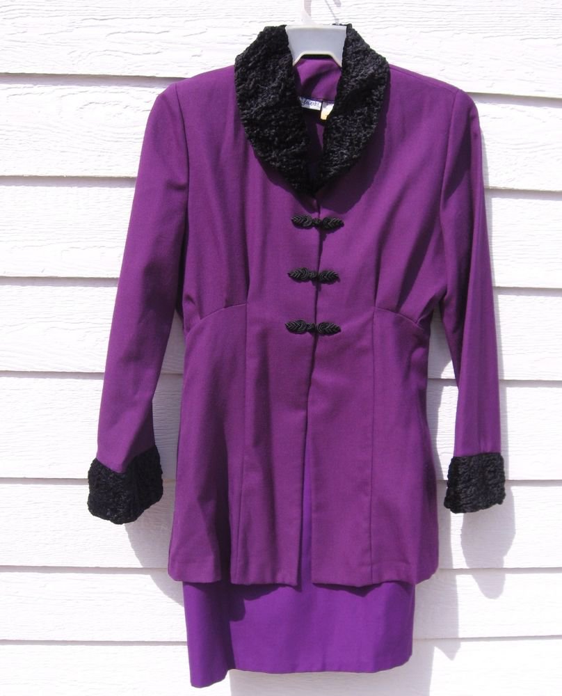 Styleworks Purple Dress Blazer 12 Coat Faux Sheath Dress Long Blazer ...