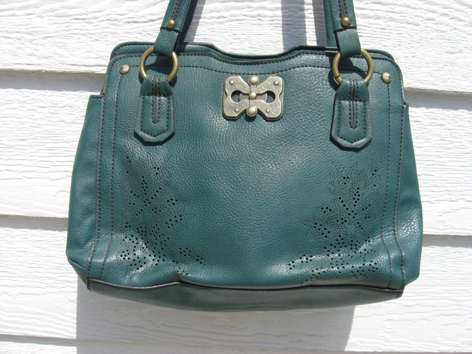 Mariposa Dark Green Purse Handbag 3 Compartment