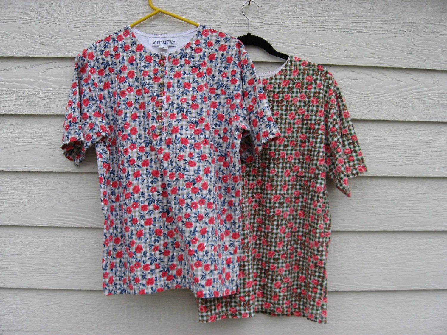 2 White Stag Shirt Medium M 40 Chest Check Gingham Floral Top