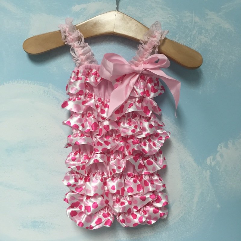 Pink Sweetheart Ruffled Romper