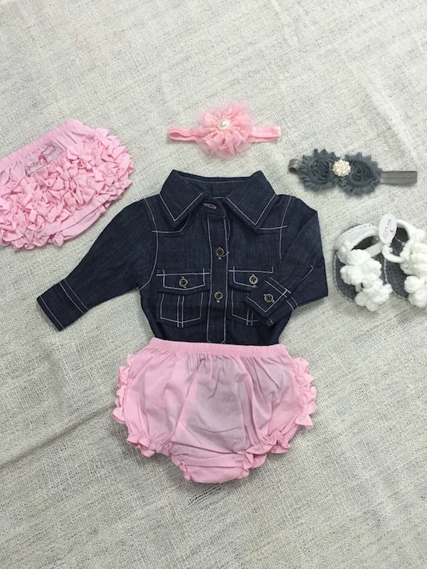 Denim Bodysuit size 0-3Months