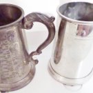 English Pewter Steins Lot of Two Vintage