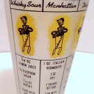 Frosted Drink Mixing Measuring Glass with Seven Recipes Vintage