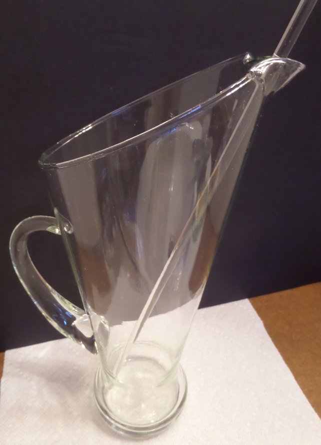 Cocktail Drink Mixing Crystal Pitcher with Stirrer Vintage