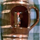 Musical, Glass, Barrel Style, Stein, Rotating Gent Turning to Music