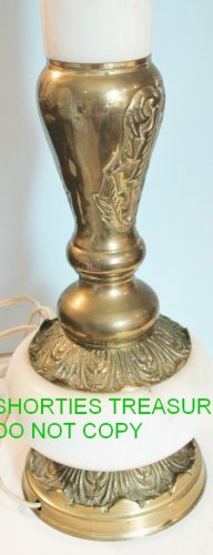 Solid Brass, Marble, Electric, Table Lamp, Vintage, Home Decor