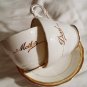 Mother and Dad Regency Bone China Cups and Saucers England, Lot of 2