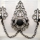 Wall Hanging Decor, Wrought Iron,Three Piece Metal Candle Holder, Vintage