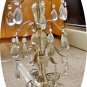 Golden Table Lamp Crystal and Prisms Vintage Electric Light