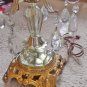 Golden Table Lamp Crystal and Prisms Vintage Electric Light