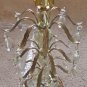 Golden Table Lamp Crystal and Prisms Vintage Electric Light