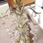 Golden Table Lamp Crystal and Prisms Vintage Electric Light