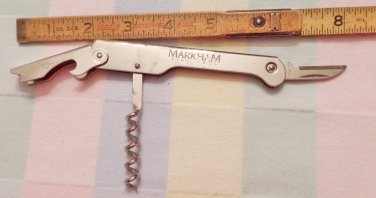 Markham Bar Tools Bottle Opener Vineyard Advertising Wine Corker
