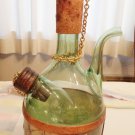 Marine Theme Green Glass Demijohn with Ice Pocket, Vintage