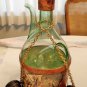 Marine Theme Green Glass Demijohn with Ice Pocket, Vintage