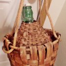Large Glass Demijohn, Wicker Wrapped, Rope Carrying Hanging Handles