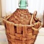 Large Glass Demijohn, Wicker Wrapped, Rope Carrying Hanging Handles