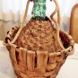 Large Glass Demijohn, Wicker Wrapped, Rope Carrying Hanging Handles