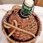 Large Glass Demijohn, Wicker Wrapped, Rope Carrying Hanging Handles