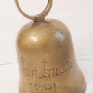 Brass Christmas Bell, Vintage, 1991