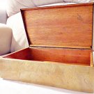 Cedar Lined Asian Metal Display Box, Cigar Box with Etchings, Vintage