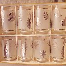 Hostess Silver Leaf Glassware, Eight Piece Set, Vintage